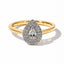 Pear Cut Diamond Double Halo Ring in 18ct Yellow and White Gold