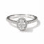 0.44ct Oval Diamond Halo Engagement Ring in 18ct White Gold