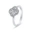 18ct White Gold Diamond Clover Halo Ring