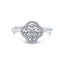18ct White Gold Diamond Clover Halo Ring