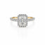 14ct White & Yellow Gold Cushion Cut Lab Diamond Halo Ring