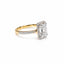 14ct White & Yellow Gold Cushion Cut Lab Diamond Halo Ring