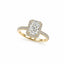 14ct White & Yellow Gold Cushion Cut Lab Diamond Halo Ring