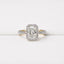 14ct White & Yellow Gold Cushion Cut Lab Diamond Halo Ring