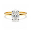 2.02ct Oval Cut Lab Grown Diamond Hidden Halo Ring in 18ct Yellow and White Gold