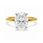 3.05ct Oval Lab Grown Diamond Hidden Halo Engagement Ring in 18ct Yellow Gold