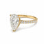 3.00ct Pear Cut Lab Grown Diamond Hidden Halo Ring in 14ct Yellow Gold