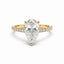 3.00ct Pear Cut Lab Grown Diamond Hidden Halo Ring in 14ct Yellow Gold