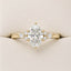 1.55ct Oval Lab Grown Diamond Three Stone Ring in 18ct Yellow Gold