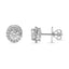 18ct White Gold Diamond Halo Stud Earrings 0.84ct