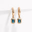9ct Yellow Gold Blue Topaz Drop Earrings
