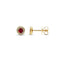 18ct Yellow Gold Ruby Halo Stud Earrings