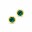 9ct Yellow Gold Teal Sapphire Bezel Stud Earrings