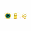 9ct Yellow Gold Teal Sapphire Bezel Stud Earrings