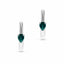 9ct White Gold Teal Sapphire Huggie Earrings