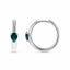 9ct White Gold Teal Sapphire Huggie Earrings