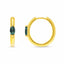 9ct Yellow Gold Teal Sapphire Huggie Earrings