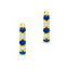 18ct Yellow Gold Blue Sapphire & Diamond Huggie Earrings