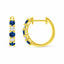 18ct Yellow Gold Blue Sapphire & Diamond Huggie Earrings