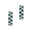 18ct White Gold Teal Sapphire & Diamond Huggie Earrings