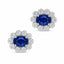 18ct White Gold Sapphire & Diamond Halo Stud Earrings