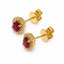 0.92ct Oval Burmese Ruby & Diamond Halo Earrings in 18ct Yellow Gold