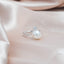 White Gold Pearl Curved Ring