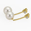 Yellow Gold Drop Pearl and Diamond Earrings