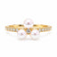 0.26ct Diamond & Pearl Ring in 18ct Yellow Gold