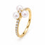 0.26ct Diamond & Pearl Ring in 18ct Yellow Gold, hover