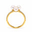 0.26ct Diamond & Pearl Ring in 18ct Yellow Gold