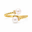 5mm Akoya Pearl & Diamond Crossover Ring in 18ct Yellow Gold