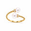 5mm Akoya Pearl & Diamond Crossover Ring in 18ct Yellow Gold