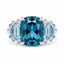6.70ct Blue Topaz & Diamond Dress Ring