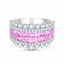 18ct White Gold Pink Sapphire & Diamond Royal-Inspired Ring