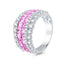 18ct White Gold Pink Sapphire & Diamond Royal-Inspired Ring