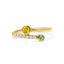 18ct Yellow Gold Split Band Ring | Yellow & Blue Australian Sapphires with Diamonds