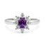 9ct White Gold Amethyst & Diamond Halo Ring