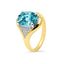 18ct Yellow & White Gold Aquamarine & Diamond Ring