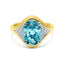 18ct Yellow & White Gold Aquamarine & Diamond Ring