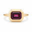 9ct Yellow Gold Garnet Bezel Ring