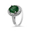 Green Tourmaline Halo Ring18ct White Gold Green Tourmaline & Diamond Halo Ring
