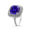 18ct White Gold Double Halo Tanzanite & Diamond Ring