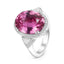 18ct pink tourmaline oval cut ring with trilliant diamonds