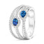 18ct White Gold Multi-Band Sapphire Diamond Ring
