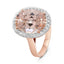 18ct Peach Morganite and Diamond Halo Ring