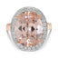 18ct Peach Morganite and Diamond Halo Ring