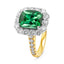 18ct Green Tourmaline and Diamond Halo Ring