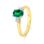18ct Yellow Gold Emerald & Diamond Dress Ring