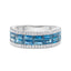 18ct White Gold Blue Sapphire and Diamond Band